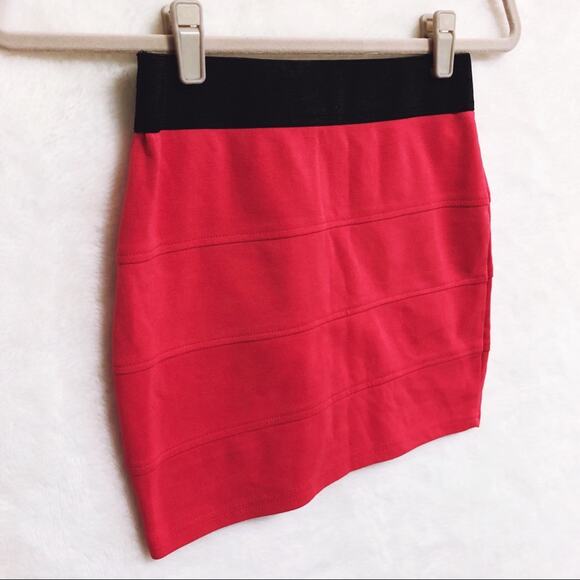 TCEC Red Pink & Black Mini Pencil Skirt - Picture 5 of 6